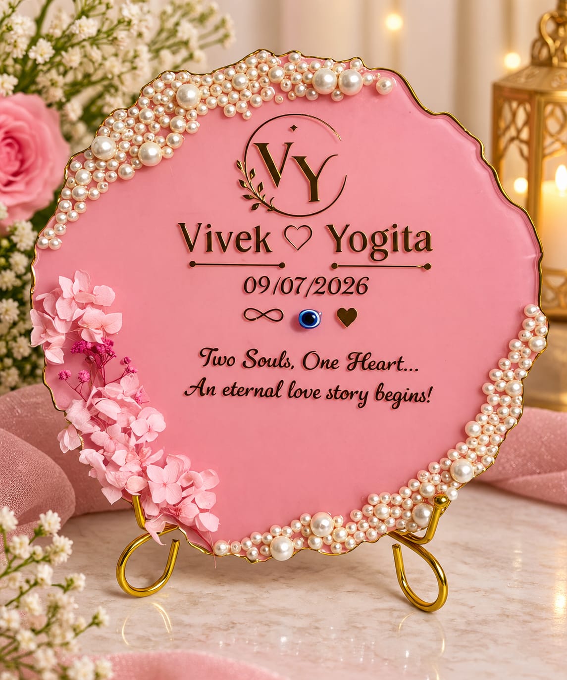 Personalized Handmade Resin Ring Platter | Available in 8 & 10 Inch for Engagement, Wedding & Proposal