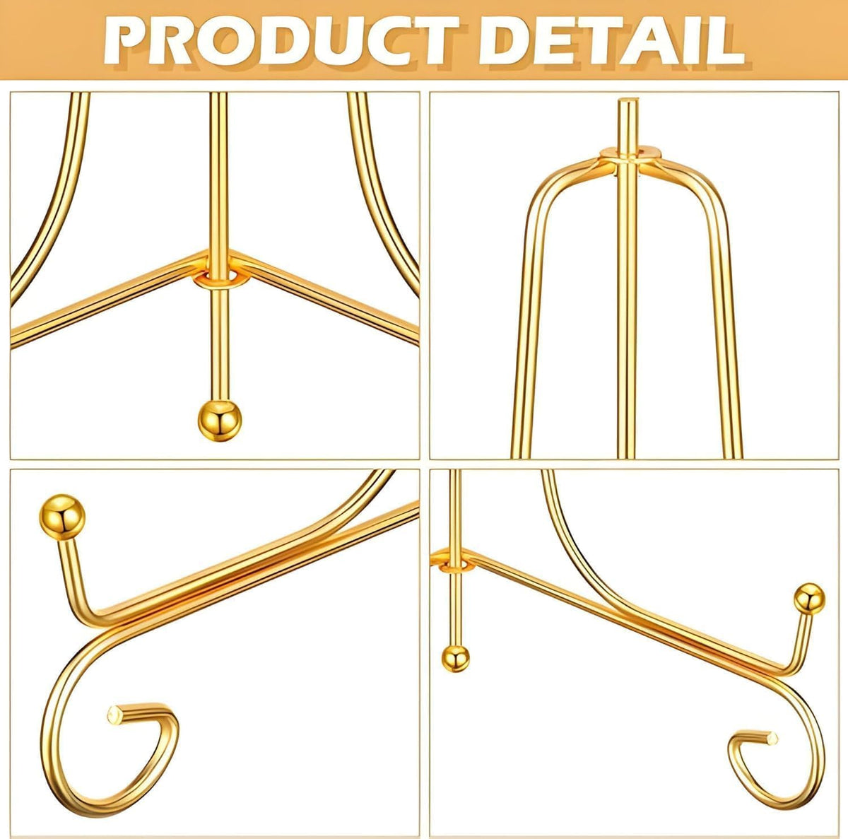 Metal Display Stand, Iron Easel Plate Display Photo Holder Stand, Displays Picture Frames ( 4 IN, 6 IN, 8 IN )