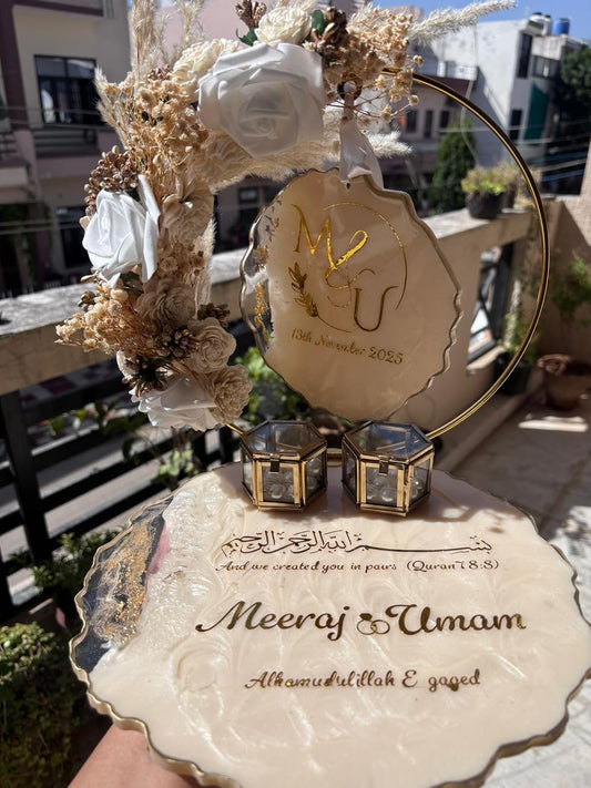 10 Inch Resin Engagement Tray Vintage Ring Box Set