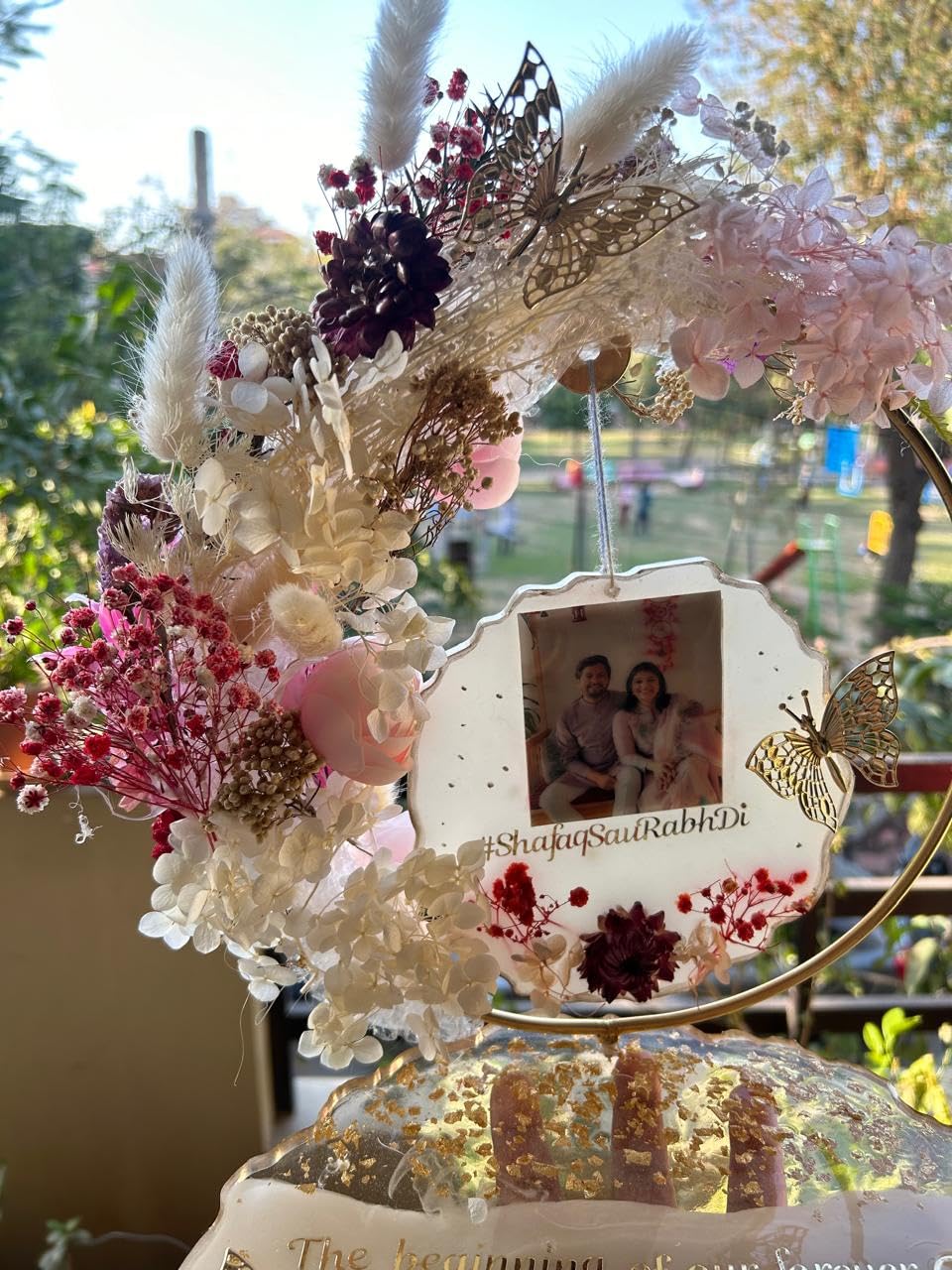 10 Inch Resin Engagement Platter with Ring Box Set