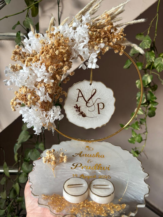 10 Inch Resin Engagement Tray with 2 Ring Holders