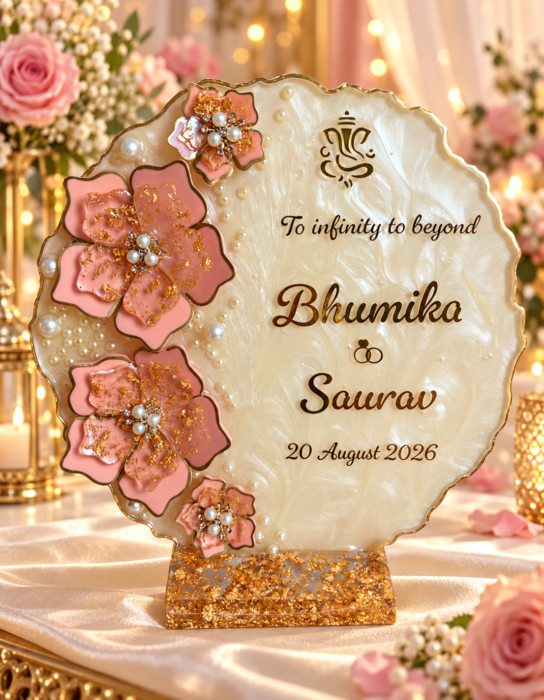 Customize Handmade Standing Resin Ring Platter | Available in 8 & 10 Inch for Engagement, Wedding & Proposal (Copy)