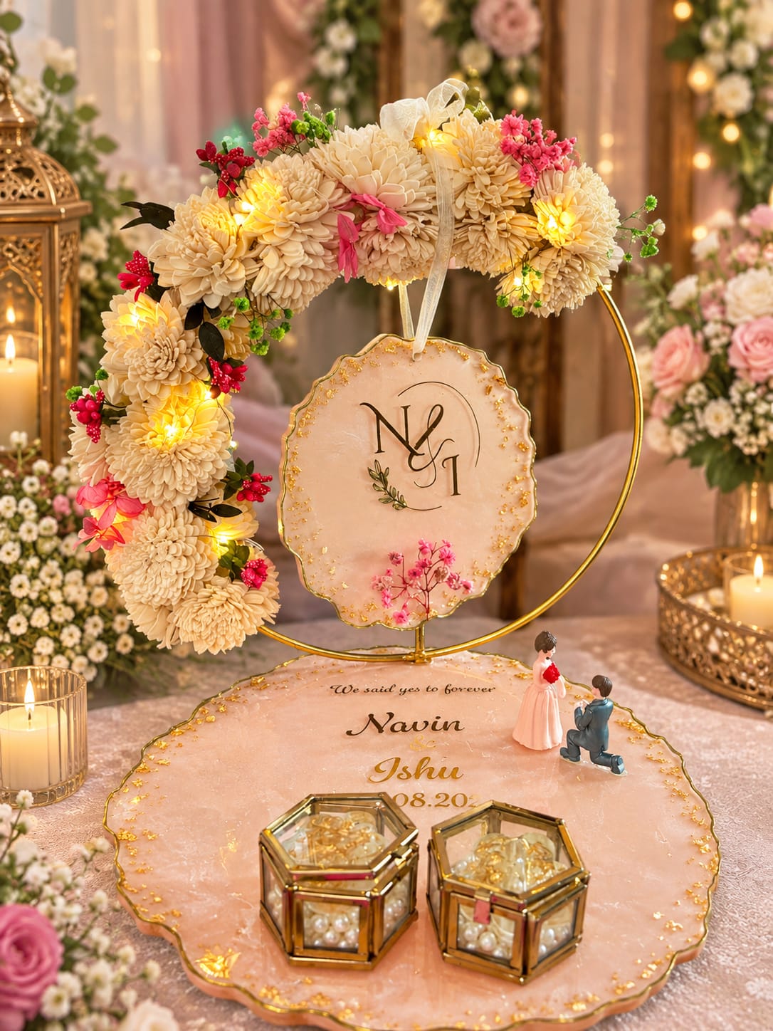 10 Inch Handmade Resin Ring Platter | Custom Engagement & Wedding Ring Tray